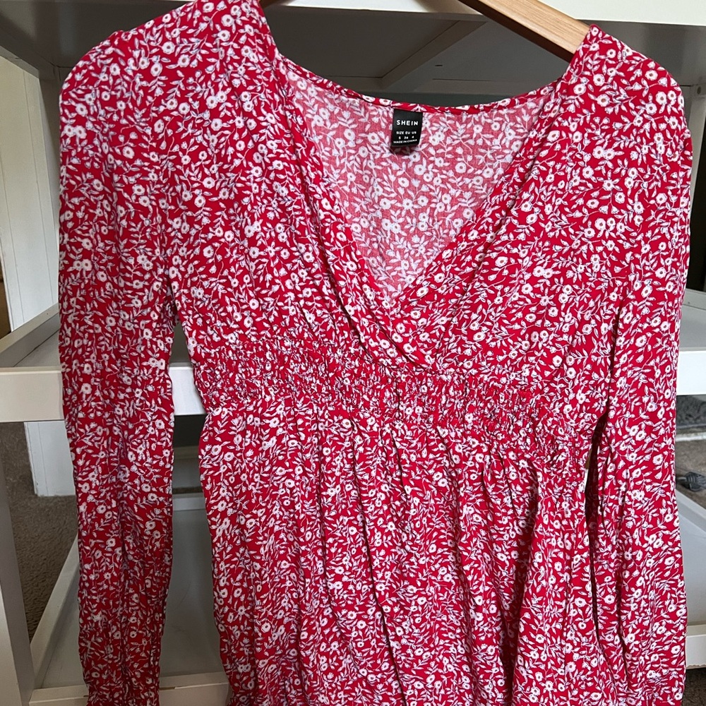 Womens Small Long Sleeve blouse Dress
